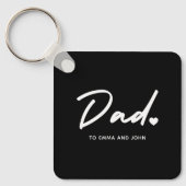 Porte-clés Papa moderne Script Nom de l'enfant (Recto)