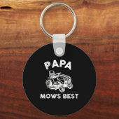 Porte-clés Papa Mows Funny Lawn Mower Father's Day Grandpa (Recto)