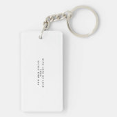 Porte-clés Papa multi photo typographie blanc moderne (Dos)