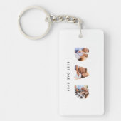 Porte-clés Papa multi photo typographie blanc moderne (Devant)