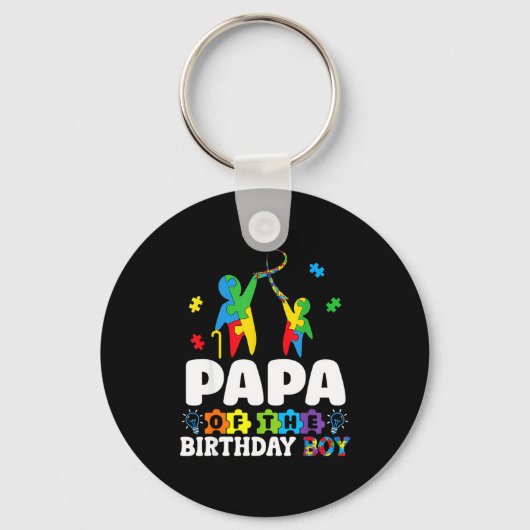 Porte-clés Papa Of The Birthday Boy Autism Awareness Support  (Recto)