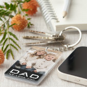 Porte-clés Papa on t'aime fête des pères photo noir (Devant droit)