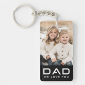 Porte-clés Papa on t'aime fête des pères photo noir (Devant)