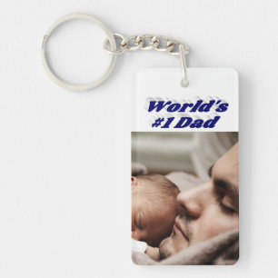 Porte-clés Papa Photo bleu foncé