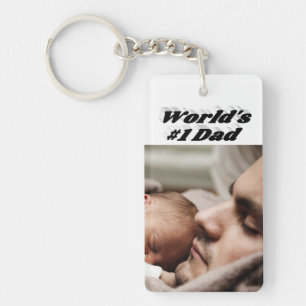 Porte-clés Papa Photo texte noir