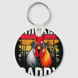 Porte-clés Papa Poule Éleveur de Volailles Vintage Drôle de F