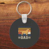 Porte-clés Papa Retriever Doré Chien Rétro (Recto)