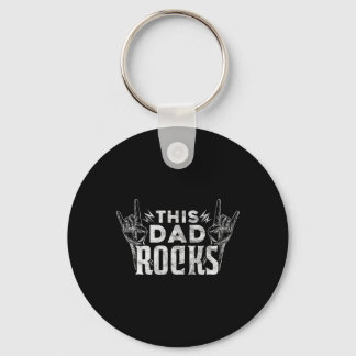 Porte-clés Papa Rocks Rock N Rouleau Fête des pères métalliqu