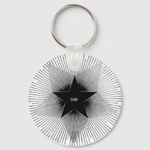 Porte-clés Papa star vibes rétro groovy anniversaire 