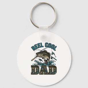 Porte-clés Papa Super Cool Pêche à la Bass Vintage Vector Des