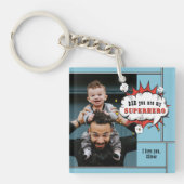 Porte-clés Papa Superhero Comic Speech Bubble Photo (Devant)