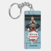 Porte-clés Papa Superhero Comic Speech Bubble Photo  (Devant gauche)