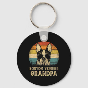 Porte-clés Papa Terrier de Boston vintage amateurs de chiens
