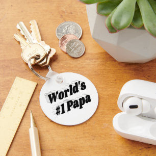 Porte-clés Papa, texte noir