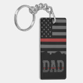 Porte-clés Papa Thin Red Line Pompier papa Cadeaux (Devant gauche)