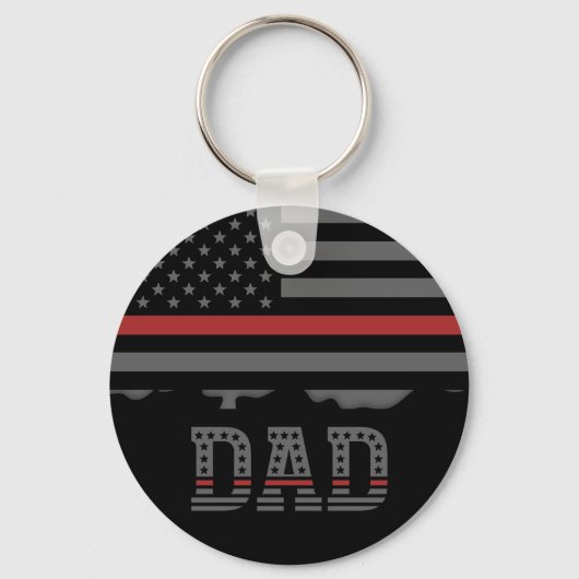 Porte-clés Papa Thin Red Line Pompier papa Cadeaux (Recto)