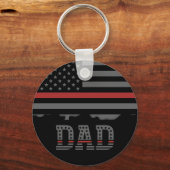 Porte-clés Papa Thin Red Line Pompier papa Cadeaux (Recto)