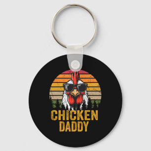 Porte-clés Papa Vintage Funny Farmer Poulets Fête des pères m