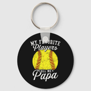 Porte-clés Papas Doux Mon Joueur De Softball Préféré M'appell