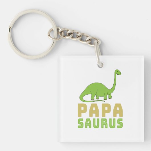 Porte-clés Papasaurus Dinosaur Brontosaurus Fête des pères (Devant)