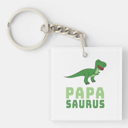 Porte-clés Papasaurus Dinosaur Tyrannosaurus Rex Fête des pèr (Devant)