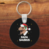 Porte-clés Papasaurus Santa Claus Dinosaur Noël (Recto)