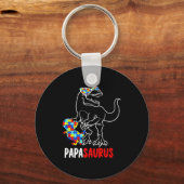 Porte-clés Papasaurus T Rex Dinosaure Autisme Sensibilisation (Recto)