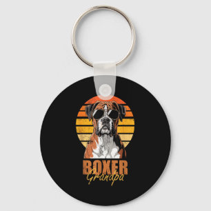 Porte-clés Papé Boxer Rétro Cool Drôle Amateur de Chien Vinta