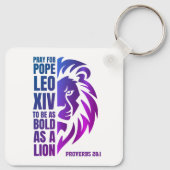 Porte-clés PAPE LEO XIV Prière Gras Lion chrétien (Dos)