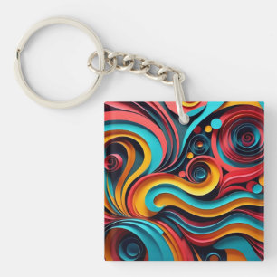 Porte-clés Papercut Vagues colorées