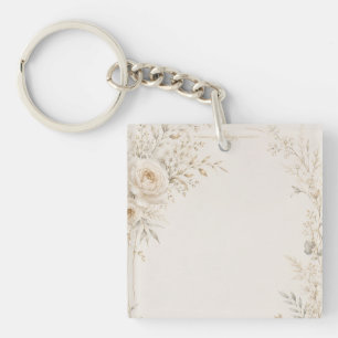 Porte-clés Papeterie de mariage avec des détails neutres raff