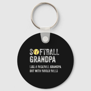 Porte-clés Papi de softball comme un papi de baseball avec pl
