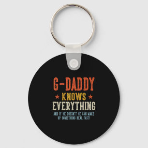 Porte-clés Papi sait tout fête des pères rétro