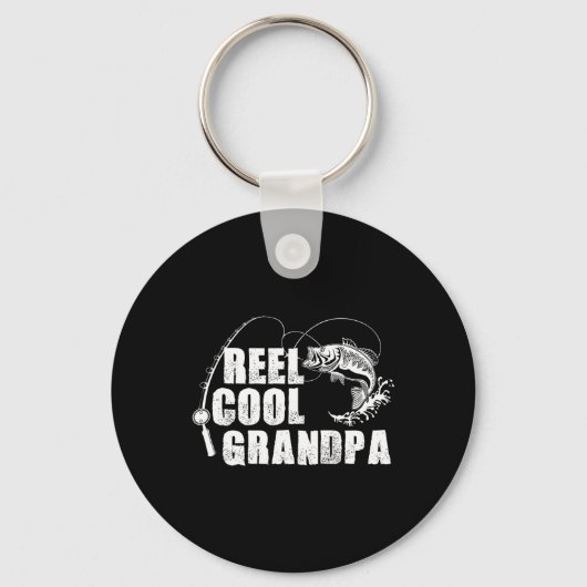 Porte-clés Papi super cool - Cadeau de pêche pour papa ou gra (Recto)