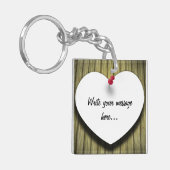Porte-clés Papier Coeur manuscrit Script rustique (Devant gauche)