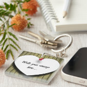 Porte-clés Papier Coeur manuscrit Script rustique (Devant Droit)