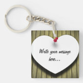 Porte-clés Papier Coeur manuscrit Script rustique (Devant)