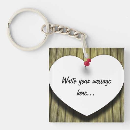 Porte-clés Papier Coeur manuscrit Script rustique (Devant)