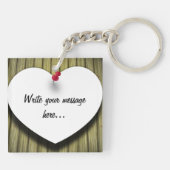 Porte-clés Papier Coeur manuscrit Script rustique (Dos)