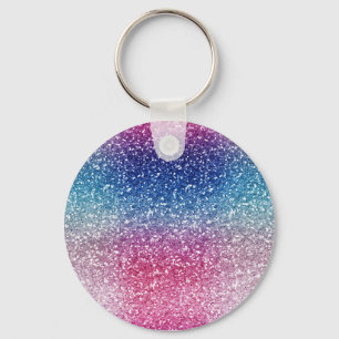 Porte-clés Papier d'emballage Pailleté Rose Bleu Ombre