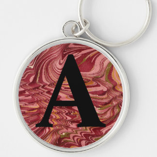 Porte-clés Papier marbré victorien personnalisé initial
