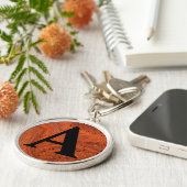 Porte-clés Papier marbré victorien personnalisé initial (Côté)