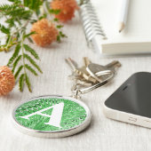 Porte-clés Papier marbré victorien personnalisé initial (Côté)