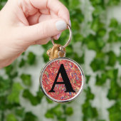 Porte-clés Papier marbré victorien personnalisé initial (Main)