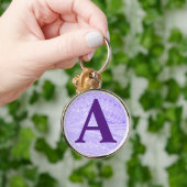 Porte-clés Papier marbré victorien personnalisé initial (Main)