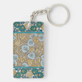 Porte-clés papier peint bleu art nouveau cyclamen (Dos)