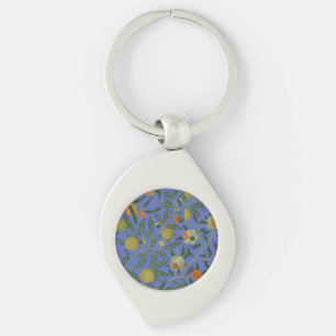 Porte-clés Papier peint coloré grenade bleu William Morris