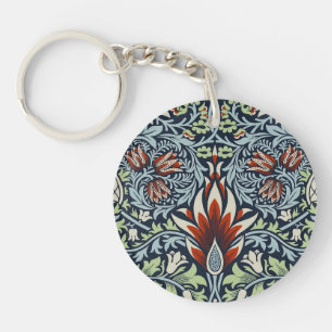 Porte-clés Papier peint floral Morris Navy Blue Snakeshead