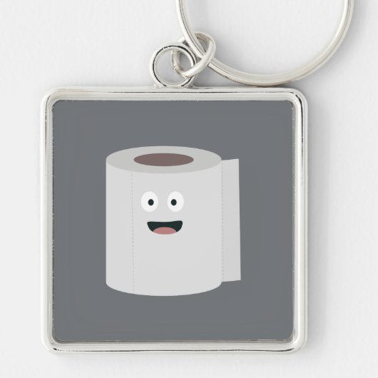 Porte-clés Papier toilette avec visage (Devant)