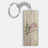 Porte-clés Papier tordu rustique Peinture à huile de bois Per (Devant gauche)